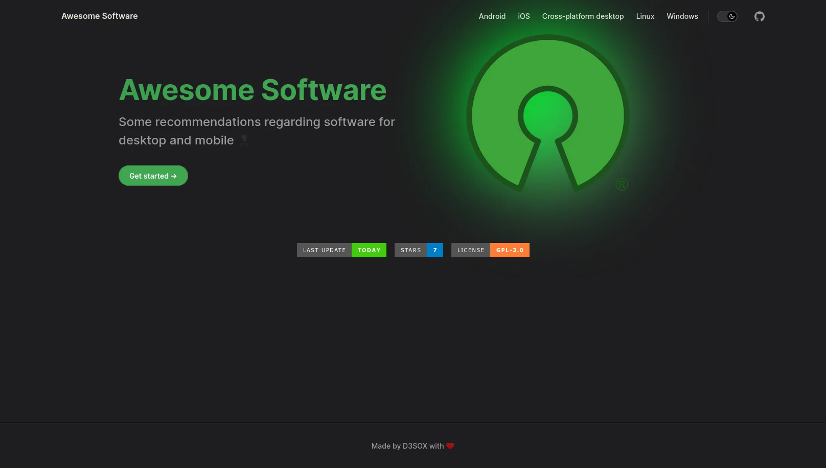Awesome software recommendations website